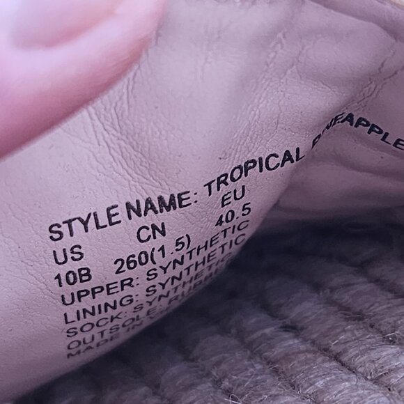 KATE SPADE MWOB Tropical Pineapple Flat Espadrille Slingback Sandals Yellow - Picture 6 of 6